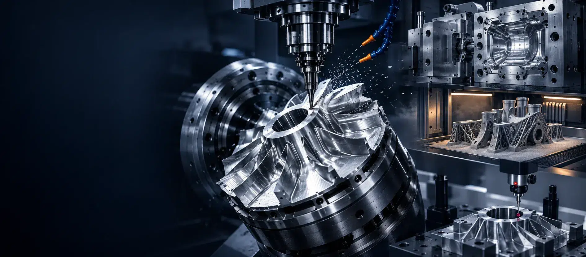Precision manufacturing with CNC machining, injection molding tooling, industrial 3D printing and dimensional inspection at Super-Ingenuity